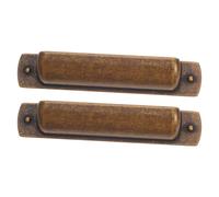 TOMETURE 2pcs Retro Cabinet Drawer Handles Zinc Alloy Pull Knobs Minimalist Style Shell Handle for Wardrobe and Dresser Bronze Finish Dresser Door Knob, 76mm Hole Centres