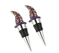 TOMETURE 2pcs Reusable Alloy Wine Plugs Witch Hat Shape Bottle Stoppers with Fine Workmanship, Wear-Resistant Wine Bottle Accessories for Bars and Homes
