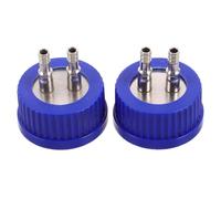 TOMETURE 2pcs Scientific GL45 Sampling Cap - Liquid Transfer Cap for Laboratory Fermentation Bottles - Safe Reagent Handling w/2-Port for Mushroom Cultivation