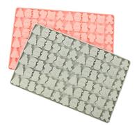 TOMETURE 2pcs Silicone Dog Treat Molds Christmas Theme 72-Cavity Baking Pan Blue and Pink Pet Snack Chocolate Cookie Baking Tray for Homemade Dog Food