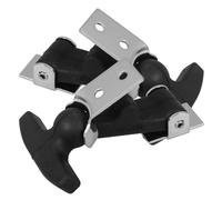 TOMETURE 2pcs Universal Rubber T-Handle Hood Latch with Stainless Steel Elastic Draw Hasps for Vehicle Engine, Toolbox, and Tool Cabinet Lock Replacement, Black Rubber Flexible T-Handle