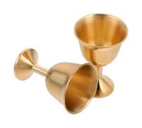 TOMETURE 2pcs Vintage Brass Wine Goblet Cups for Room and Kitchen Use, Beautiful Embossed Brass Drinking Glasses, Classic Desktop Cup Adornment for Home Dining