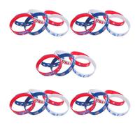 TOMETURE 30pcs 250th Anniversary Patriotic Silicone Bracelets - Independence Day Patriotic Silicone Wristband - USA Flag 4th of July Wrist Band for Celebrations