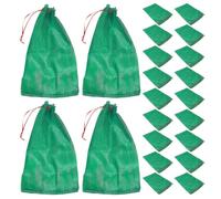 TOMETURE 30pcs Green Drawstring Mesh Onion Bags, 55lb 31.5x19.7 Inch | Plastic Mesh, Secure Closure, Air Circulation, Transport and Store Shelves for Onions and Crops