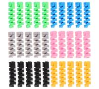 TOMETURE 30pcs Silicone Cable Protectors for Phone Charger and USB Cords Flexible Data Cable Sleeves Anti-break Design Set and Wire Management in Home and Office