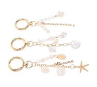 TOMETURE 3pcs Cute Sea Shell Phone Charms with Zinc Alloy and Plastic Material, Stylish Phone Charm Hook Hangers for Women, Beach Keychains and Bag Accessories for Summer Travel