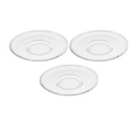 TOMETURE 3pcs Glass Tea Coasters 9x9cm Round Saucer Plates for Tea Cups Snack Storage Dining Table Decor