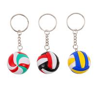 TOMETURE 3pcs Sport Keychain Set Miniature Volleyball Keychain, Leather Volleyball Goodie Bags Stuffers, for Sports Birthday, Team Spirit , Event Charms