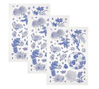 TOMETURE 3pcs Underglaze Decal Transfer Paper | Heat Resistant Porcelain Under Glaze Transfers for Pottery | Flower Underglaze Stickers for Traditional Craft Projects