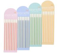 TOMETURE 4 Books of Assorted Color Highlighter Strips Sticky Tabs for Reading, Pet Material Simple Design Page Markers that Cover Text Without Blocking for Beginners