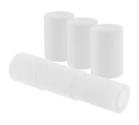 TOMETURE 4 Pcs White Plastic Chair Gas Lift Protector Covers with Three-Section Cup Rotation for Office Chair Hydraulic Cylinder Repair and Furniture Accessories