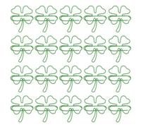 TOMETURE 40pcs Shamrock Paper Clips, Novelty Metal Paper Clips for Decorating Journals, St Patrick Leaf Cute Stationary Supplies for Saint Patrick’S Day(Green)