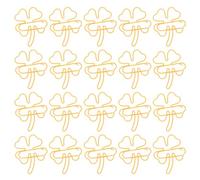 TOMETURE 40pcs Shamrock Paper Clips, Novelty Metal Paper Clips for Decorating Journals, St Patrick Leaf Cute Stationary Supplies for Saint Patrick’S Day(Yellow)