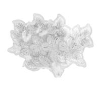 TOMETURE 4PCS 3D Flower Lace Applique: Beaded Embroidered Fabric Applique - Sewing Embellishments for Wedding Dress Handmade DIY Craft Supplies Decoration