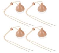 TOMETURE 4Pcs 8Ml Car Aromatherapy Essential Oil Diffuser Hanging Pendant Set with Frosted Glass Dropper Bottle and Beech Wood Cap, Car Air Freshener Decoration for Interior Use