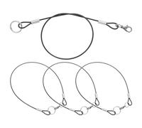 TOMETURE 4pcs Anti-lost Rope with Clip Lanyards for Convenient Hanging, Made of Robust Steel Wire and Pu, Universal Use for Pens and Small Jewelry, Silver Colour