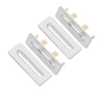 TOMETURE 4pcs Bathroom Sink Overflow Trim Cover Rectangle Zinc Alloy Replacement Insert Resistant to Deformation with Easy Installation for Kitchen and Washroom 2.36x0.75 Inches