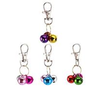 TOMETURE 4pcs Cat Collar Bells with Key Hanger, Metal Pet Training Charm, Stylish and Convenient to Wear for Cats and Small Dogs, for Everyday Use Random Color