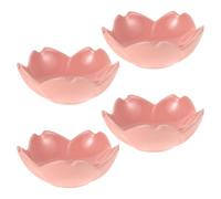 TOMETURE 4pcs Ceramic Flower Shaped Appetizer Plates in Pink with Japanese Gradient Petal Design, 3 Inch Porcelain Side Dishes for Serving Condiments and Western Cuisine Salads