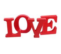 TOMETURE 4Pcs Love Wood Embellishment Red Letters for Valentine Desktop Ornament Smooth Surface Romantic Home and Engagement Table Decoration
