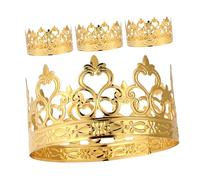 TOMETURE 4Pcs Mini Gold Crown Cake Toppers, Tiny Princess Crown Decorations for Wedding, Birthday, Party Cake and Flower Arrangements, Non-Edible Elegant Centerpieces