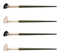 TOMETURE 4pcs Nose Contour Brush Set Angled Silky Blending Makeup Tool Wood Handle and Fiber Bristles for Precise Nose Highlighting and Eyeshadow Blending, for Ladies