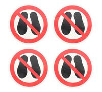 TOMETURE 4Pcs Not Stepping Label Sticker Adhesive Decal Safety Label Assorted Color PP PET Material Good Viscosity Not Easy to Fall off Equipment Factories