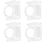 TOMETURE 4pcs Self Adhesive Curtain Rod Holders Abs Strong Sticky Rotatable Hooks for Kitchen Behind Doors No Drilling Installation