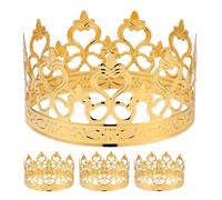 TOMETURE 4pcs Small Golden Crown Cake Decorations Made of Iron with Elegant Shimmering Finish, Easy to Place and Carry, Wedding and Party Cake Toppers