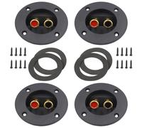TOMETURE 4pcs Speaker Binding Post Terminal Connectors for Subwoofer Box and Speaker, 3.1 Inch round Abs and Zinc Alloy Spring Loaded Socket, Easy to Install for Car and Home Audio-visual
