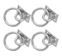 TOMETURE 4pcs Stainless Steel Wall Ceiling Hooks M5 with Eye Plate Ring Heavy Duty Plate Hooks for Hanging Yoga Ropes and Bags Indoor DIY Installation