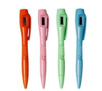 TOMETURE 4pcs Work Pen Set with Smooth Writing and Adjustable Time and Date Portable Gel Pen with Button Battery for Back to School Party and Office School Supplies Random Color