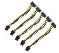 TOMETURE 5 Pcs -pin to 6-pin Pcie Power Adapter Cable for Graphics Card, Black Abs Material with High Power Input and Plug and Play Function, for Repair and Upgrade