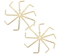 TOMETURE 50pcs Golden L Shape Small Iron Screw Hooks Self Tapping Precision Threaded Design for Hanging Pictures in Home and Restaurant