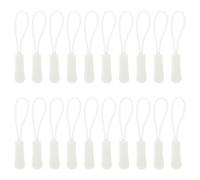 TOMETURE 50pcs White TPU Zipper Pulls for Bags and Sportswear, Sturdy and Easy to Replace Multipurpose Zipper Pullers for DIY Projects and Luggage Accessories