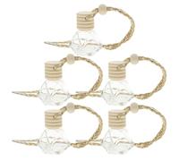 TOMETURE 5pcs Hanging Aroma Bottle Car Aroma Bottle Pendant Perfume Glass Wood Material Delicate Appearance Excellent Workmanship Car Decoration Air Freshening Relax Mind and Body Boost