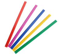 TOMETURE 5pcs Household Plastic Measuring Rulers for Students and Architects, 29cm Magnetic Straight Edge Drawing Tools with Colourful Scales, Multi-function and Easy to Store for