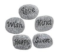 TOMETURE 5pcs Resin Flowerpot Pebbles with Bright Colors for Garden Landscaping and Fish Tank Substrate, Decorative Reusable Flowerpot Pebbles and Delicate Aquarium Gravel for Outdoor