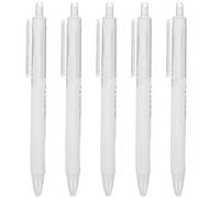 TOMETURE 5pcs White Gel Ink Pens for Students with Super Smooth Writing and Comfortable Grip, Compact Size and Lightweight Design for Daily Writing and Signing the Office