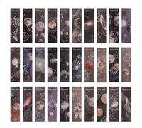 TOMETURE 60pcs DIY Paper Label Bookmarks with Space Theme for Students, Universal Planet Theme Bookmarks, Beautiful and Functional Book Accessories for Reading and Organising