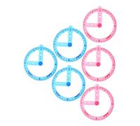TOMETURE 6pcs 360 Degree Plastic Protractors with Easy to Read Scale, Multi-Function Circle Protractor Set for Students and Designers, Suitable for Home and Office Use