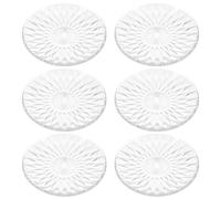TOMETURE 6pcs Glass Dinner Plates, 6 Inch Clear Round Serving Trays Vintage Embossed Dinnerware for Salad, Pasta, Fruits Side Serveware