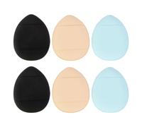 TOMETURE 6pcs Mini Makeup Powder Puff for Liquid Foundation and Pressed Powder with Strap, Washable Hydrophilic Polyurethane Material, Mini Shape Suitable for Face and Body Random Color
