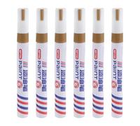 TOMETURE 6pcs Oil Based Marker Paint Pens - Golden Paint Marker Oil-Based Waterproof Quick Dry for Rocks Painting, Graves, Fabric, Ceramic, Wood, Fabric, DIY Crafts, Mugs