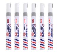 TOMETURE 6pcs Oil Based Marker Paint Pens - Silver Paint Marker Oil-Based Waterproof Quick Dry for Rocks Painting, Graves, Fabric, Ceramic, Wood, Fabric, DIY Crafts, Mugs