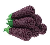 TOMETURE 6pcs Purple Straw Rat Chew and Hamster Biting for Small Furry Animals, Natural Chew that Cleans Teeth, Suitable to Put the Cage