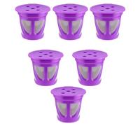 TOMETURE 6pcs Reusable Coffee Filters Compatible with K Flex 2.0 Coffee Makers, Purple Plastic Cups with Large Powder Capacity and No Burrs, for Home Kitchen Or Conference Room Use