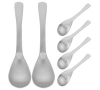 TOMETURE 6pcs Stainless Steel Soup Spoons - Asian Soup Spoon for Ramen, Rice, Dessert, Wonton, Dumpling - Heavy Duty Serving Utensils for Restaurant Buffet Dinner