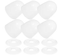 TOMETURE 6pcs White Plastic Toilet Bolt Caps with Exceptional Durability round Shape, Compatible with Most Toilet Brands, Stylish and Elegant Design for DIY Bathroom Installation