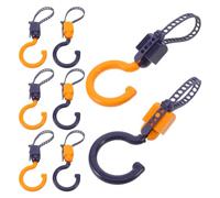 TOMETURE 8pcs Adjustable Stroller Clips with 360 Degree Swivel Design, Strong and Secure Hold Abs Hooks and Cup Holders, for Crowded Malls and Elevators